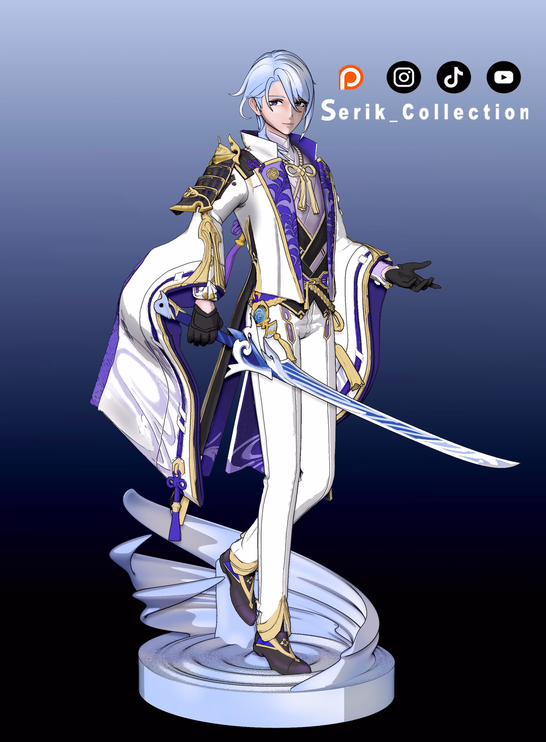 Kamisato Ayato STL file for 3D printing