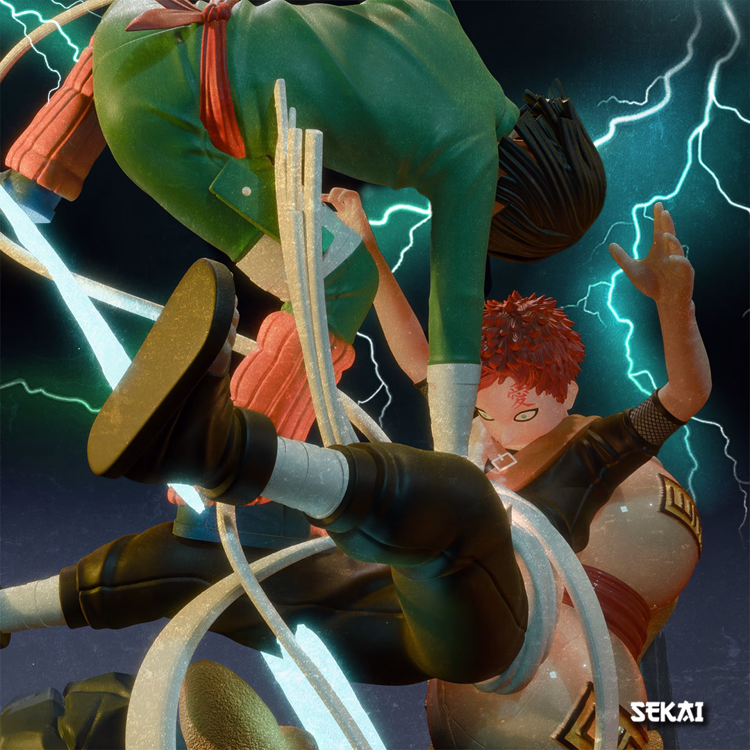 Rock Lee vs Gaara Statue and Bust - Image 3